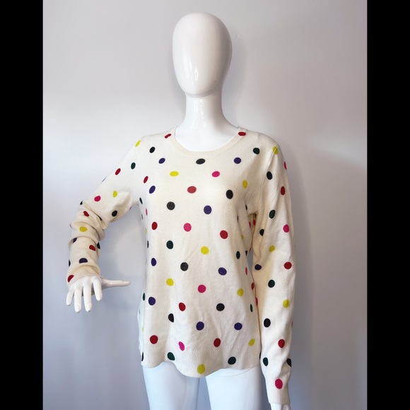LORD TAYLOR 100% Cashmere Polka Dot Sweater